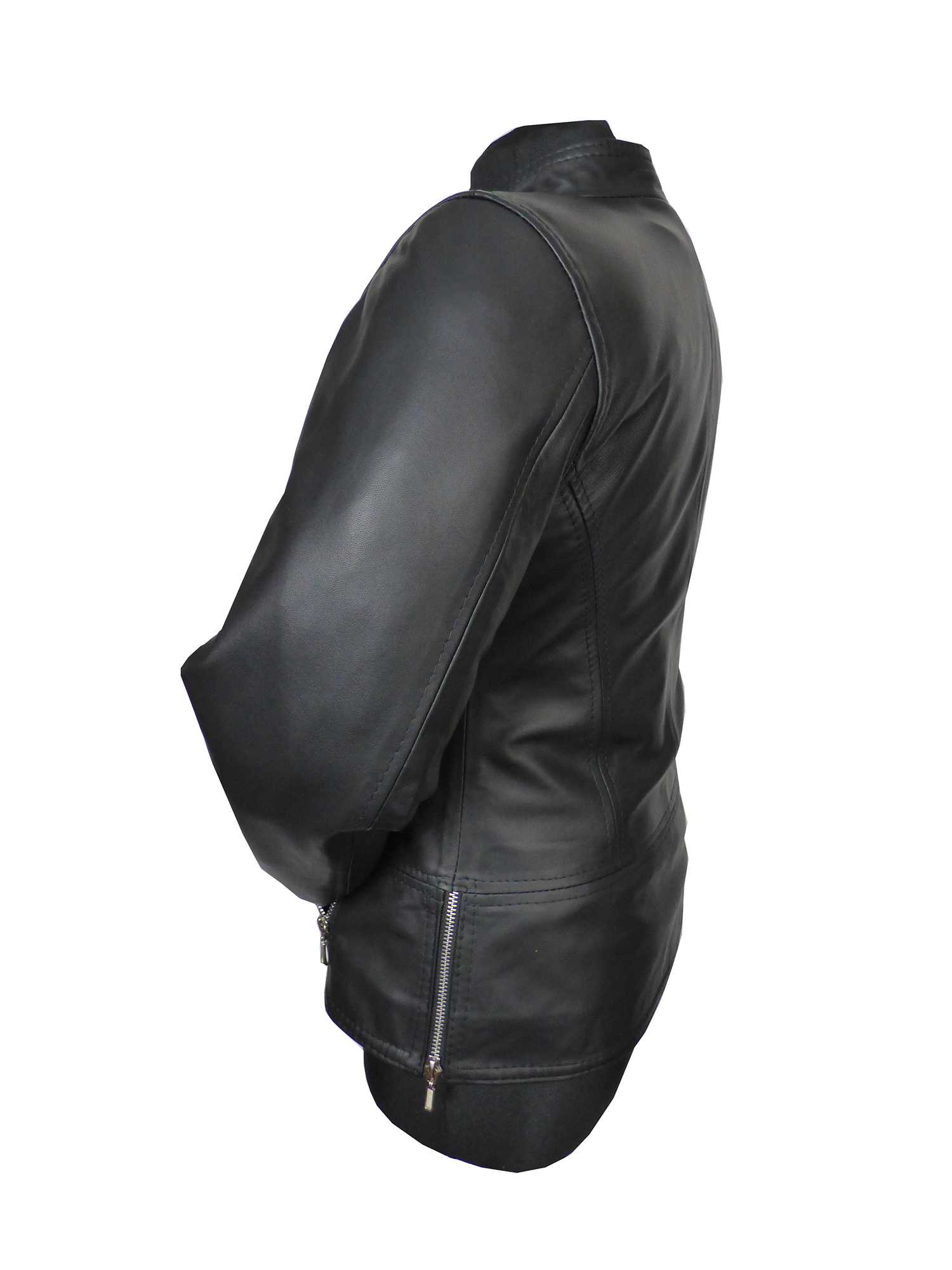 Kurtka skórzana damska - czarna *ELENA - obrazek 3