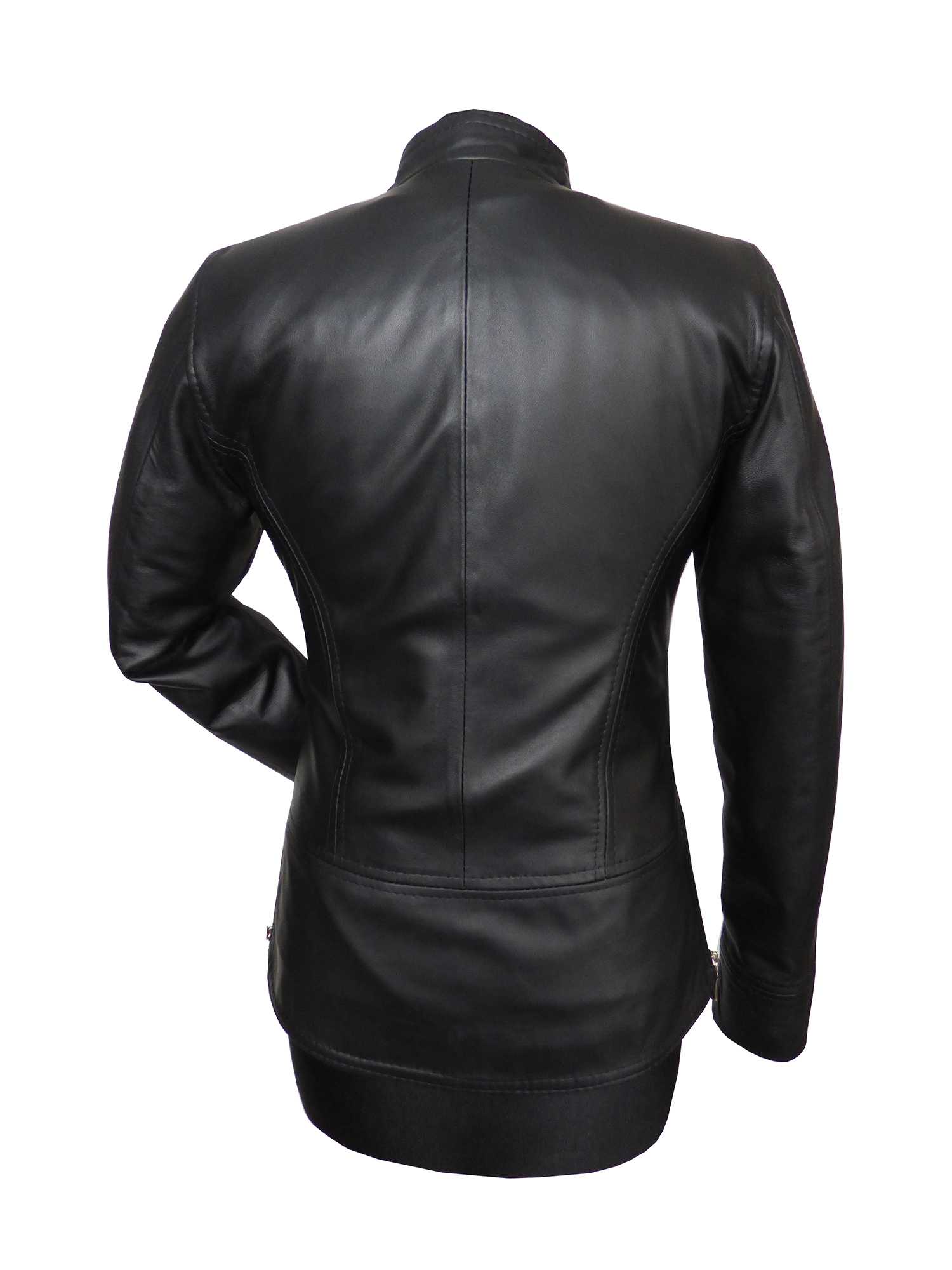 Kurtka skórzana damska - czarna *ELENA - obrazek 6