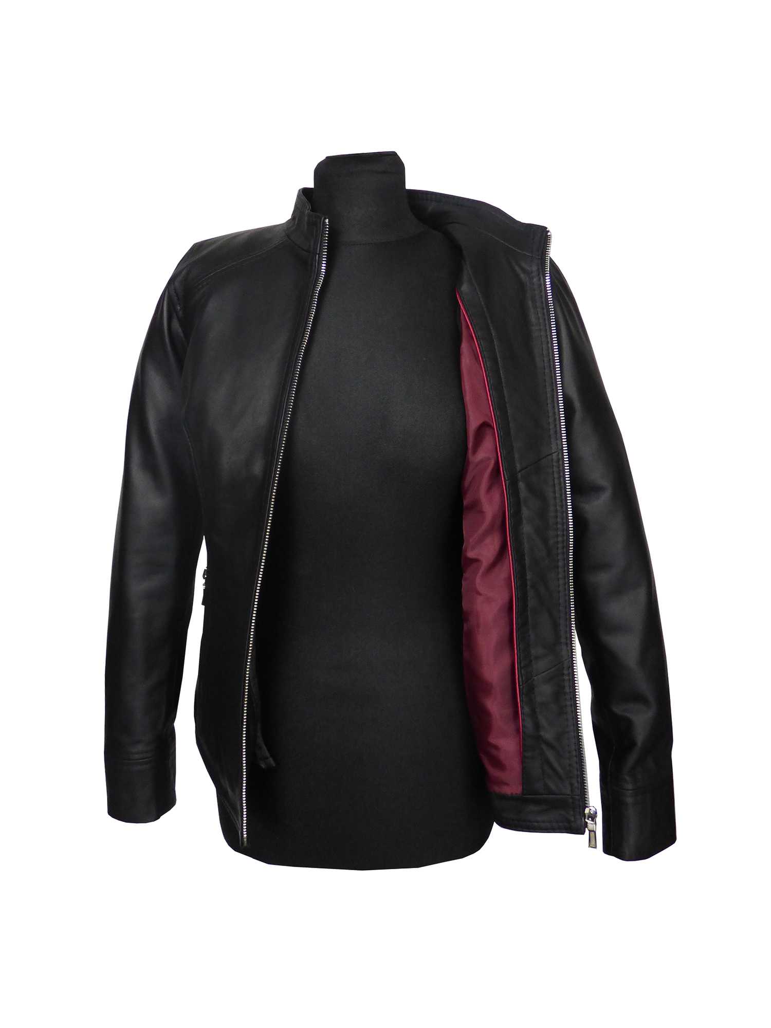 Kurtka skórzana damska - czarna *ELENA - obrazek 5